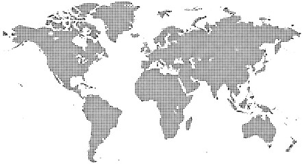 Modern dotted world map, global network design for business or education projects