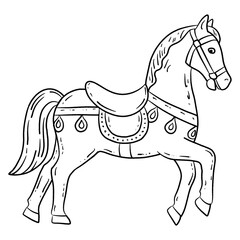 Christmas LineArt Rocking Horse