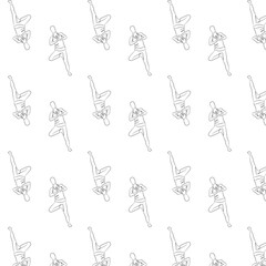 Exercises for health, a woman doing athletics or yoga standing on one leg, image for application on fabric or paper in advertising quality