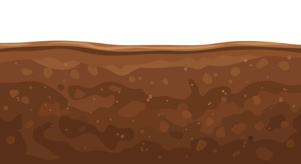 Soil Layers Illustration with Different Shades of Brown.