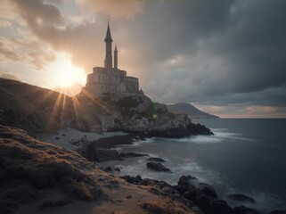 Grafika stockowa. Piękny krajobraz. Ukryty przekaz. Symbolizm i wizualna pełnia.