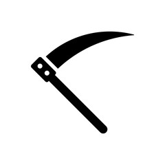 Scythe tool grim reaper death flat black icon
