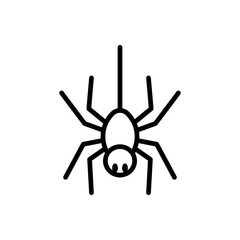 Outline creepy spider insect animal line art icon
