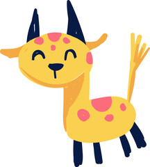 Illustration of a Happy Spotted Yellow Monster