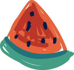 Handdrawn Watermelon Slice Illustration