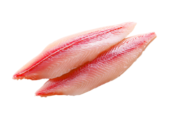 Premium Raw Pink Fish Fillets isolated on a transparent background