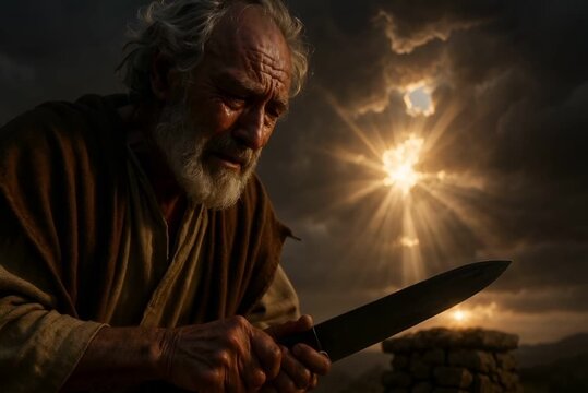 Abraham Raises the Blade as Heaven Holds Its Breath, The Moment Faith Outweighs Fear