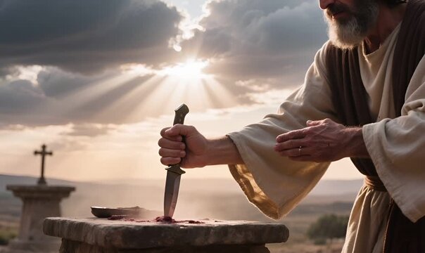 Abraham Raises the Blade as Heaven Holds Its Breath, The Moment Faith Outweighs Fear