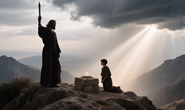 Abraham Raises the Blade as Heaven Holds Its Breath, The Moment Faith Outweighs Fear