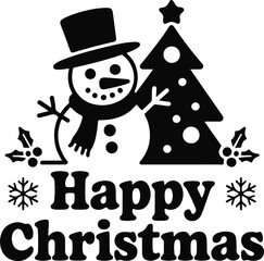 Cute Santa Happy Christmas T-Shirt Design