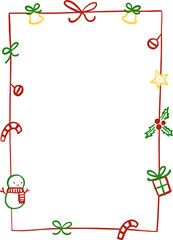 Whimsical Christmas Frame, Hand Drawn Whimsical Christmas Border Decoration