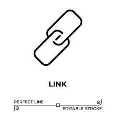 Vector line icon related to link. Perfect Line. Editable Stroke.