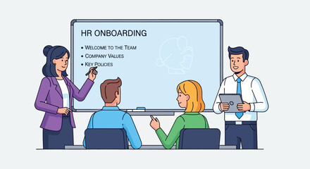 HR Onboarding Presentation with Team Members and Speaker.