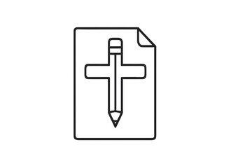 Obraz premium Pencil and paper outline icon, writing and creativity concept illustration