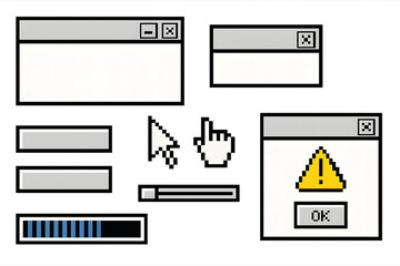8-Bit Retro Computer UI Icons &ndash; Windows 95 Pixel Interface Elements