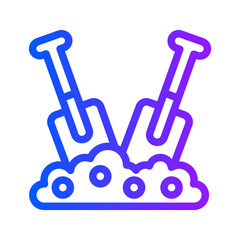 icon shovel with style gradient