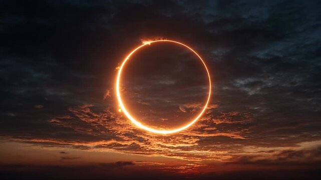 4k video of an eclipse on the cloud sky.