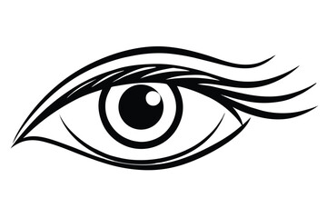 black eye with thick lashes looks striking and stylistic with bold lines