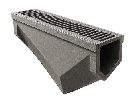 V-shaped water drainage channel for cottages, effectively directing water from foundations.