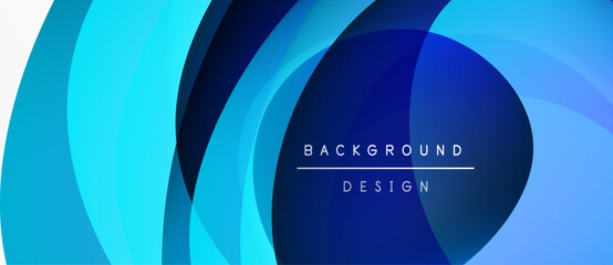 Abstract blue layers create dynamic visual effect. Modern design features text background, design. Smooth gradients suggest depth, movement.