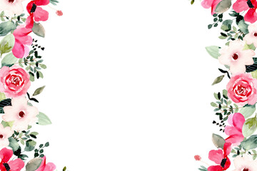 Watercolor flowers background vector for design.