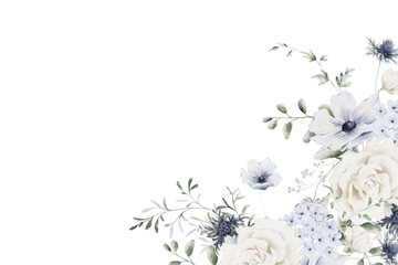 Watercolor flowers background vector for design.