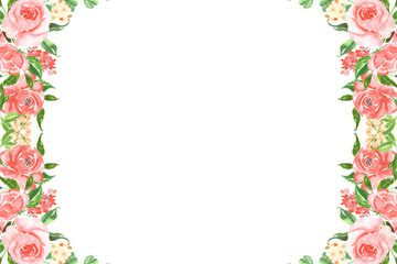 Watercolor flowers background vector for design.