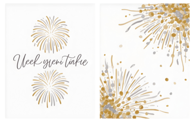Stylish New Year's Eve invitation with elegant fireworks design for festive holiday parties and celebrations, perfect for invitations and greeting cards