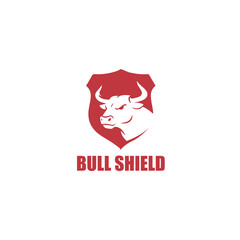 Bull Shield Logo Vector Animal