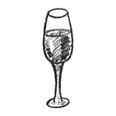 Hand drawn champagne glass Alcohol drink clipart in doodle style Single element for print, web, design, decor Happy New Year 2026
