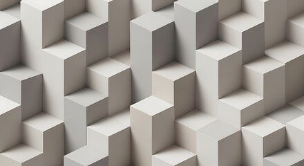 Obraz premium Abstract geometric pattern of light beige and gray cubes