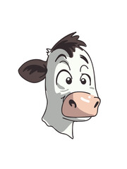 vector illustration cute cartoon cow portrait