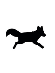 vector illustration silhouette of jumping fox