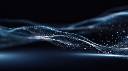 Blue-White Particle Wave Network: Tech Connection Scene