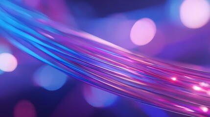 Vibrant neon fiber optics weave a futuristic design showcasing digital connection and modern innovation