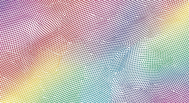 Abstract rainbow pattern with textured dots and gradients - Powered by Adobe