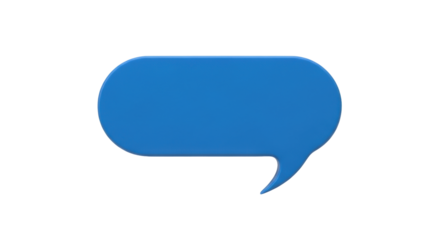 Isolated blue speech bubble design, balloon shape for chat, communication, social media