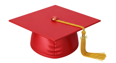 Isolated graduation cap with tassel and gold 2023 charm for academic ceremony decoration