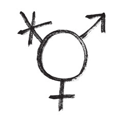 Hand drawn transgender gender identity sign Symbol used to represent sex and gender
