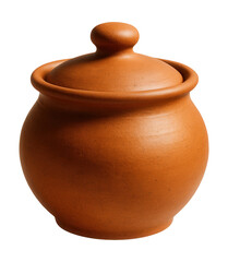 A terra cotta pot with a lid, ideal for storing and serving homemade pesto.