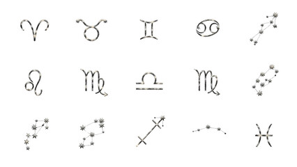 Zodiac Constellation Symbols Set
