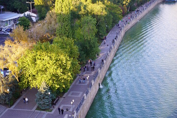 View of the embankment in Rostov-on-Don. Urban landscape.