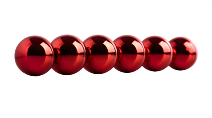 Red and white beads and red silver and gold bracelets isolated on white background