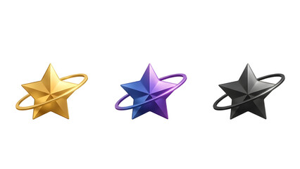 3D Star Icons Set
