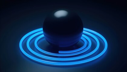 Futuristic Blue Geometry Radiating Energy and Balance