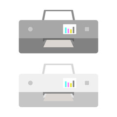 プリンター・インクジェットプリンター　家庭用・家庭向け　白・黒（グレー）の２色のセット　ベクターイラスト素材　ベクター／透過PNG／JPEG白背景