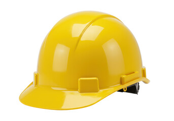 Fototapeta premium Isolated yellow hard hat for construction and industrial safety, professional equipment