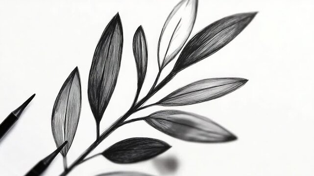 A close-up shot of a plant in monochrome