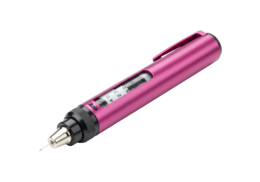 Isolated insulin pen on seamless surface for managing blood glucose levels and diabetes care - Powered by Adobe