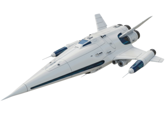 Isolated concept spacecraft design, futuristic transportation with detailed surfaces and wings